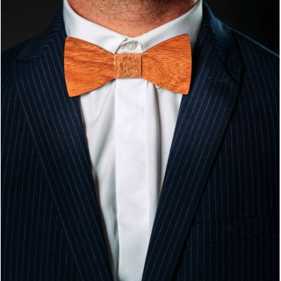 NOEUD PAPILLON EN BOIS - NOYER BEIGE