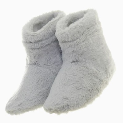 SLIPPERS - AROMA HOME GREY FAUX FUR