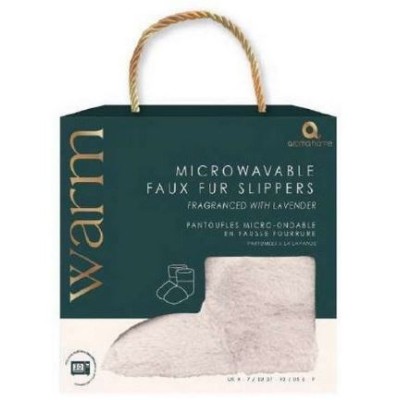 SLIPPERS - AROMA HOME CREAM FAUX FUR