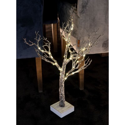 SAPIN TORA - 60CM - BRUN/NEIGE