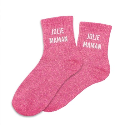 CHAUSSETTES PAILLETTES "JOLIE MAMAN"