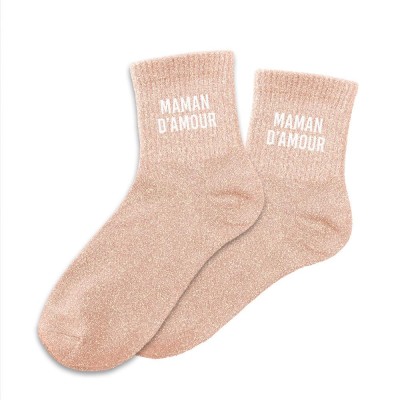 CHAUSSETTES PAILLETTES "MAMAN D'AMOUR"