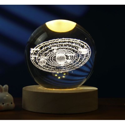 LED TABLE CRYSTAL BALL LARGE SOLAR SYSTEM
