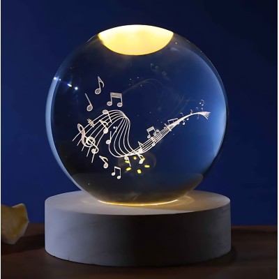 LED TABLE CRYSTAL BALL LARGE MUSIC