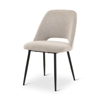 OMIS - CHAISE NATUREL - PIEDS EN METAL ANTHRACITE