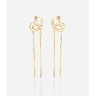BOUCLE D OREILLE–LONG–ACIER DORE