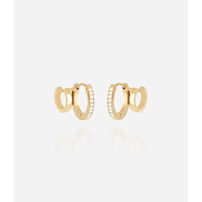 BOUCLE D'OREILLE MULTI ACIER DORE
