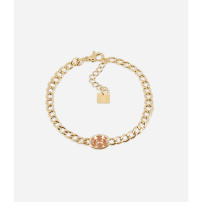 BRACELET–SIMPLE–ACIER DORE–zirconium