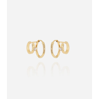 BOUCLE D OREILLE–MULTI–ACIER DORE–D:11mm