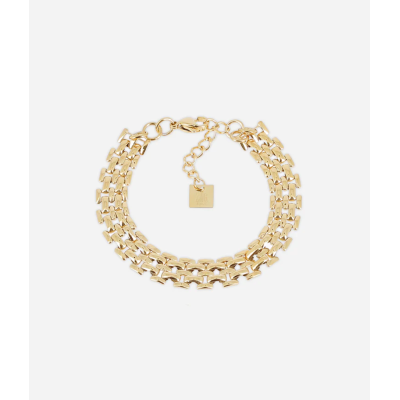BRACELET–SIMPLE–ACIER DORE–15.5+3cm