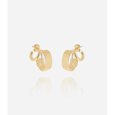 BOUCLE D OREILLE–CREOLE–ACIER DORE–L:14mm