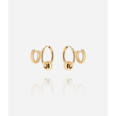 BOUCLE D OREILLE–MULTI–ACIER DORE–D:13mm