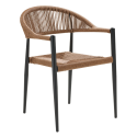 CHAISE CANARI NOIR AVEC ROTIN