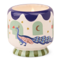 PEACOCK CERAMIC CANDLE - MISTED LIME