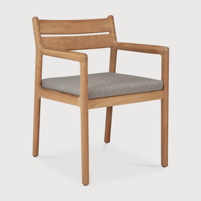 Jack extérieur chaise - teck - Mocha tissu - avec accoudoirs