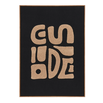 DECORATION MURALE, tuftée, beige/noir, 50x70cm