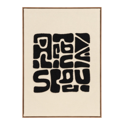 DECORATION MURALE tuftée tine, noir/brun, 50x70cm