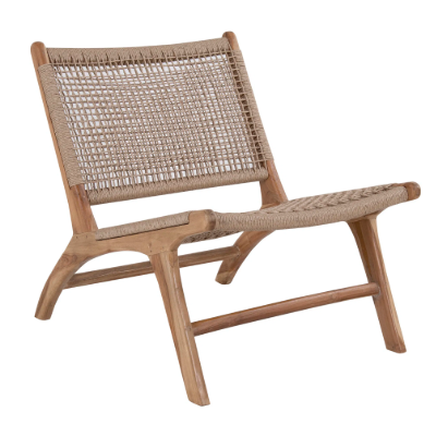 CAHISE DERBY, naturelle, pied en teck