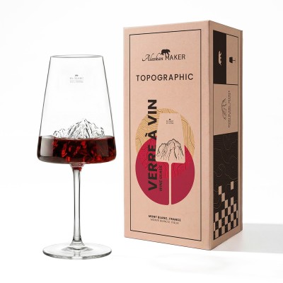 TOPOGRAPHIC VERRE A VIN MONT BLANC