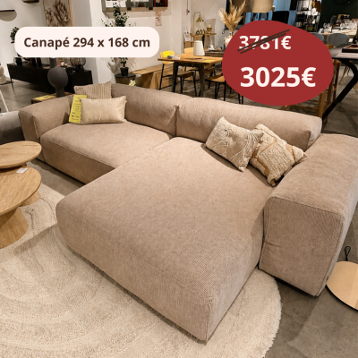 CANAPE EDDA SET 2 TISSU MOSS 7 COLD BEIGE EXPO