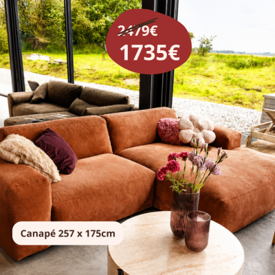 CANAPE LUCERA 1.5 PL + CHAISE LONGUE SCALA CINNAMON