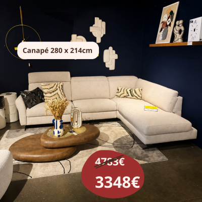 CANAPE TAMOUR ESCANA NATUREL 280 x 214 x 103 cm