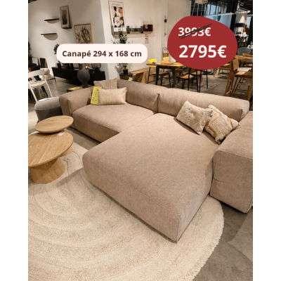 CANAPE EDDA SET 2 TISSU MOSS 7 COLD BEIGE EXPO