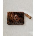POCHETTE ZIPPEE LEOPARD BROWN