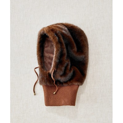 CAGOULE  FAUSSE FOURRURE - CHOCOLAT