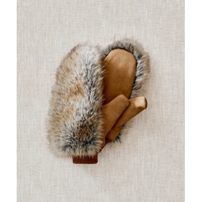 MOUFFLE FAUSSE FOURRURE CONTRASTEE